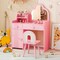 Kids Vanity Set, Cloud Shape Mirror, Storage and Pine Wood Stool